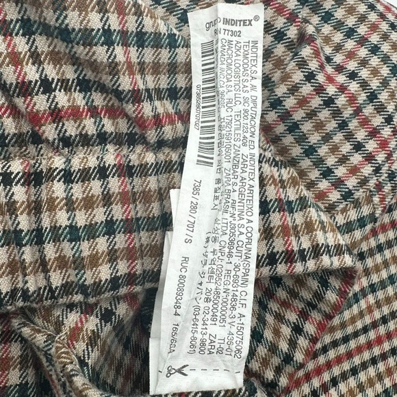 Zara Plaid Ankle Pants - Black, Red, Green - Picture 10 of 11